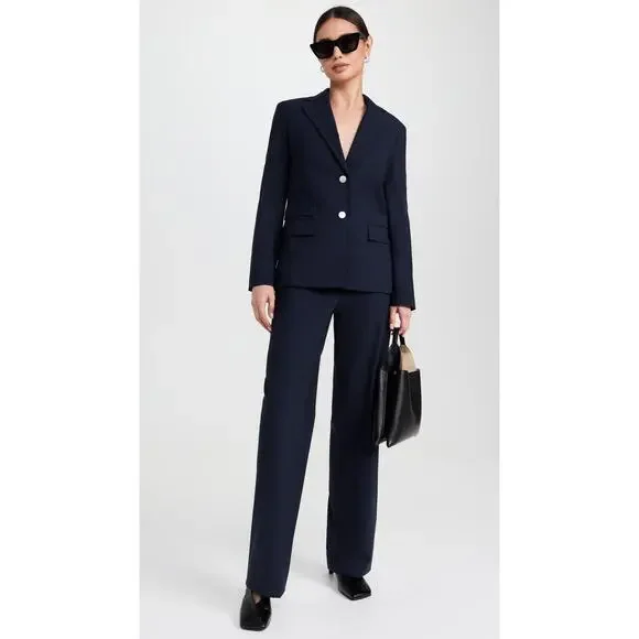 THEORY Tailor Blazer Pinstripe Navy Wool Jacket - Picture 5 of 16